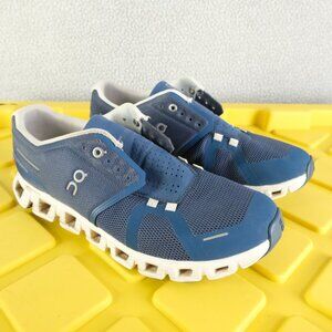 On Cloud 5 Shoes Womens 9.5 Blue Denim Running Athletic Lace Up